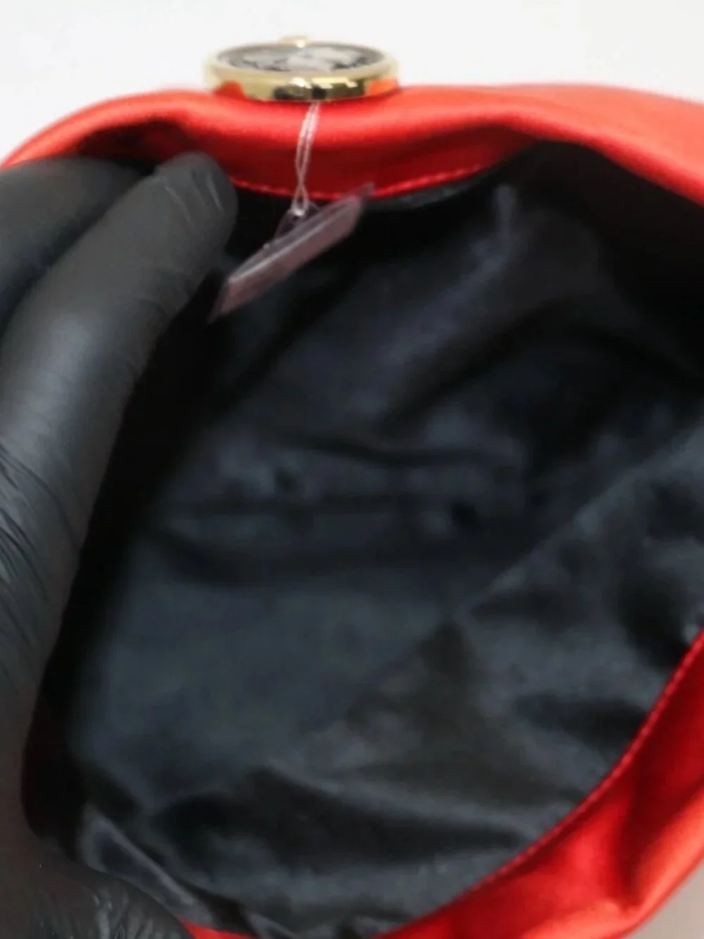 Bvlgari Satin Red Evening Bag/Clutch